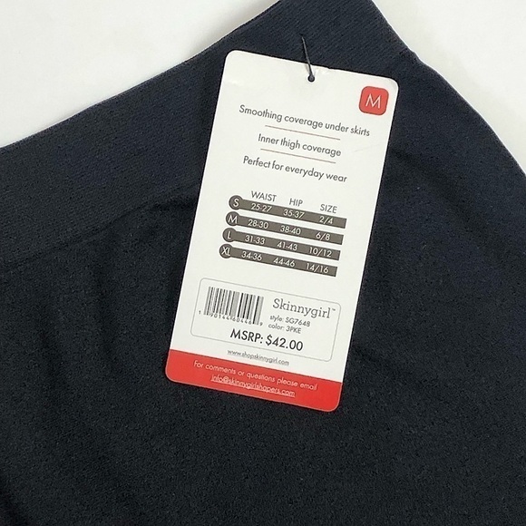 SKINNYGIRL Smooth Shaper Coverage Seamless Slip Shorts Black Size Medium BNWT - Picture 5 of 5